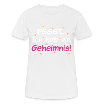 Psssst Ich Habe Ein Geheimnis Nachwuchs Schwanger - Frauen T-Shirt atmungsaktiv - Weiß - Vorne - AI Model Female 172 dark (172cm)