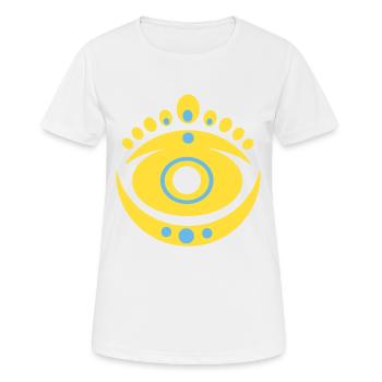 Muster N°9 - Frauen T-Shirt atmungsaktiv - Weiß - Vorne - AI Model Female 172 dark (172cm)