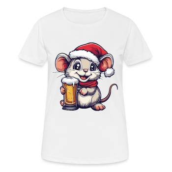 Bière de Noël Mouse - T-shirt respirant Femme - blanc - Devant - AI Model Female 172 dark (172cm)