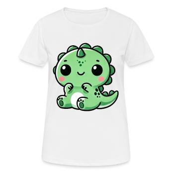 Mignon Dino T-Rex Chibi - T-shirt respirant Femme - blanc - Devant - AI Model Female 172 dark (172cm)