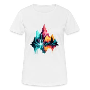 Ruhige Landschaft Ruhig Beschauliche Natur Berge - Frauen T-Shirt atmungsaktiv - Weiß - Vorne - AI Model Female 172 dark (172cm)