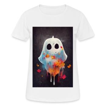 Cute Little Ghost Paint Splatter - Women's Breathable T-Shirt - white - Front - AI Model Female 172 dark (172cm)