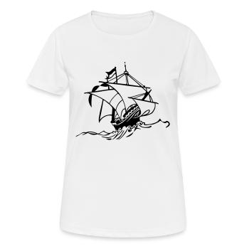 Schiff - Frauen T-Shirt atmungsaktiv - Weiß - Vorne - AI Model Female 172 dark (172cm)
