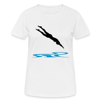nager, nageuse, nageur - T-shirt respirant Femme - blanc - Devant - AI Model Female 172 dark (172cm)