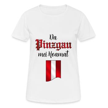 Da Pinzgau mei Hoamat - Frauen T-Shirt atmungsaktiv - Weiß - Vorne - AI Model Female 172 dark (172cm)