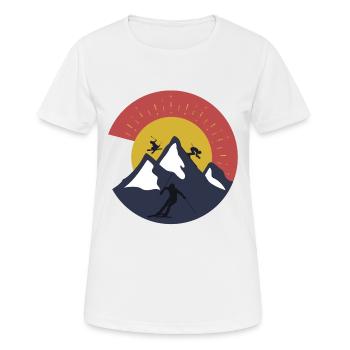 Ski Skiurlaub Berg - Frauen T-Shirt atmungsaktiv - Weiß - Vorne - AI Model Female 172 dark (172cm)