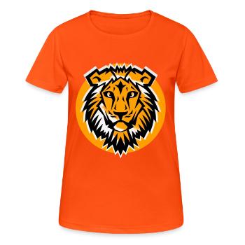 lion tete animal lionne 404 o - T-shirt respirant Femme - orange néon - Devant - AI Model Female 172 dark (172cm)