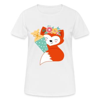 Écolier renard - T-shirt respirant Femme - blanc - Devant - AI Model Female 172 dark (172cm)
