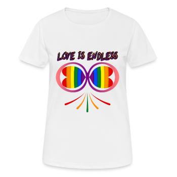 Liebe ist endlos - Frauen T-Shirt atmungsaktiv - Weiß - Vorne - AI Model Female 172 dark (172cm)