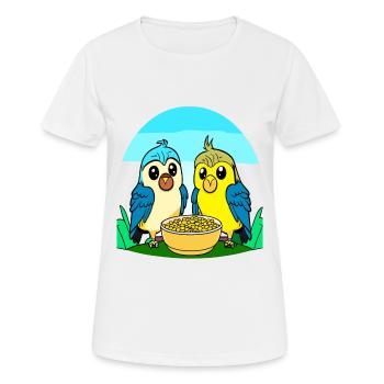 Wellis surpris en mangeant. - T-shirt respirant Femme - blanc - Devant - AI Model Female 172 dark (172cm)