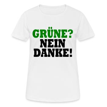 grüne nein danke - Frauen T-Shirt atmungsaktiv - Weiß - Vorne - AI Model Female 172 dark (172cm)