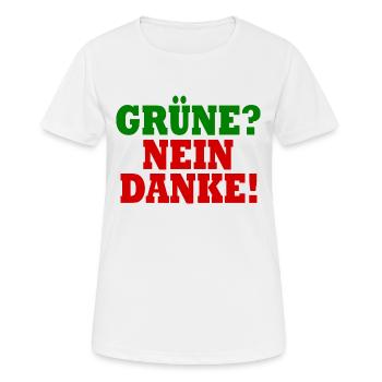 grüne nein danke - Frauen T-Shirt atmungsaktiv - Weiß - Vorne - AI Model Female 172 dark (172cm)