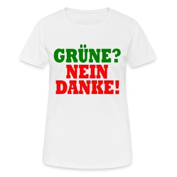 grüne nein danke - Frauen T-Shirt atmungsaktiv - Weiß - Vorne - AI Model Female 172 dark (172cm)