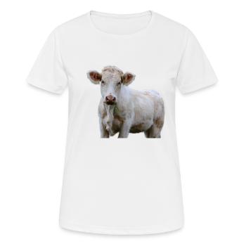 Luusige vache tête de vache fermier cadeau - T-shirt respirant Femme - blanc - Devant - AI Model Female 172 dark (172cm)