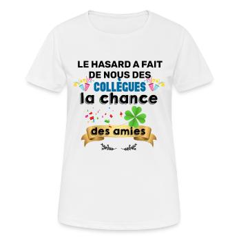 Collègues et Amies - T-shirt respirant Femme - blanc - Devant - AI Model Female 172 dark (172cm)