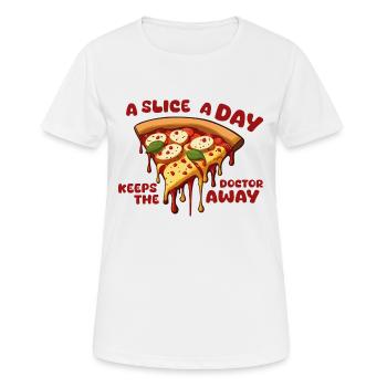 Pizza Pizza Pizza! - Frauen T-Shirt atmungsaktiv - Weiß - Vorne - AI Model Female 172 dark (172cm)