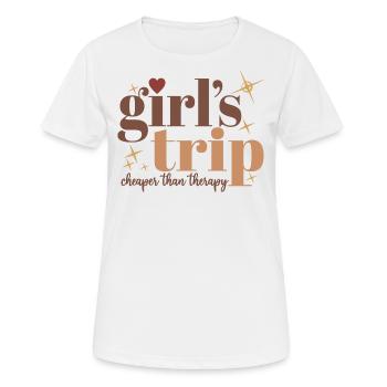 Voyage de fille moins cher que la thérapie Women Squad Vacay - T-shirt respirant Femme - blanc - Devant - AI Model Female 172 dark (172cm)