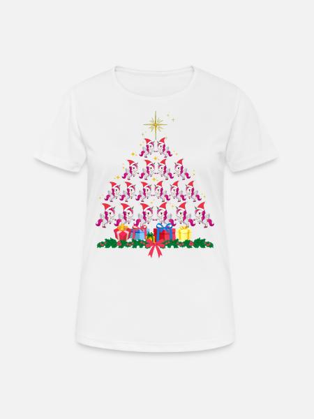 Einhorn Xmass. Weihnachtsgeschenk - Frauen T-Shirt atmungsaktiv - Weiß