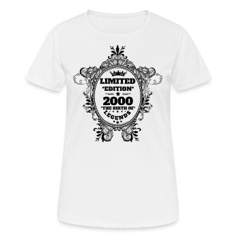 2000 - Frauen T-Shirt atmungsaktiv - Weiß - Vorne - AI Model Female 172 dark (172cm)