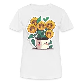 Symphonie de tournesol - T-shirt respirant Femme - blanc - Devant - AI Model Female 172 dark (172cm)