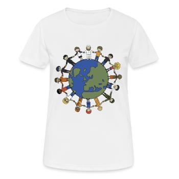 Weltfrieden - Frauen T-Shirt atmungsaktiv - Weiß - Vorne - AI Model Female 172 dark (172cm)