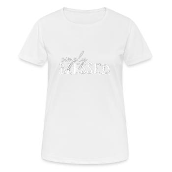 Christliches Design - Einfach gesegnet - Frauen T-Shirt atmungsaktiv - Weiß - Vorne - AI Model Female 172 dark (172cm)