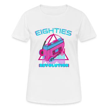 T-SHIRT 80's cadeau gift vintage - T-shirt respirant Femme - blanc - Devant - AI Model Female 172 dark (172cm)