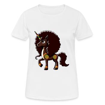 Melanin Unicorn Black Girl Magic - Women's Breathable T-Shirt - white - Front - AI Model Female 172 dark (172cm)