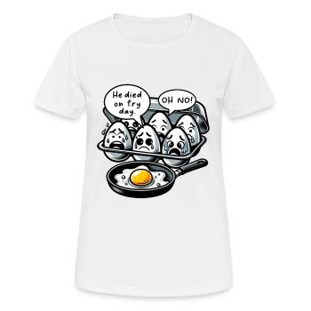 Oeufs Œuf Au Plat Meme de Pâques - T-shirt respirant Femme - blanc - Devant - AI Model Female 172 dark (172cm)
