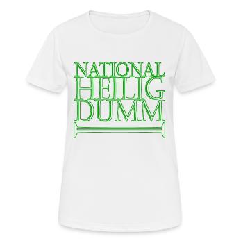 nationalheiligdumm gruen - Frauen T-Shirt atmungsaktiv - Weiß - Vorne - AI Model Female 172 dark (172cm)