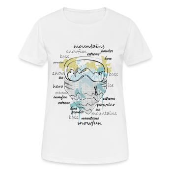 SKI - BLICK - KLECKSE - Frauen T-Shirt atmungsaktiv - Weiß - Vorne - AI Model Female 172 dark (172cm)