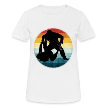 Retro Brazilian Jiu-Jitsu - Frauen T-Shirt atmungsaktiv - Weiß - Vorne - AI Model Female 172 dark (172cm)