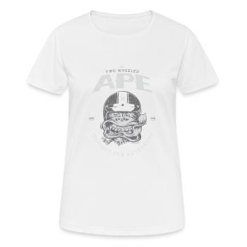 Two Wheeled Ape Windy Biker T shirt - Women's Breathable T-Shirt - white - Front - AI Model Female 172 dark (172cm)