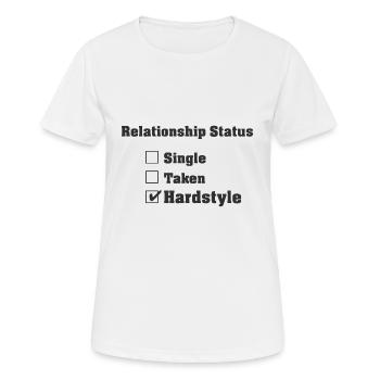 Beziehungsstatus Hardstyle | Hardstyle Merchandise - Frauen T-Shirt atmungsaktiv - Weiß - Vorne - AI Model Female 172 dark (172cm)