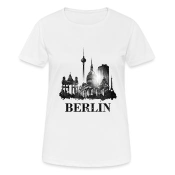 Berlin Skyline vintage retro Look - Frauen T-Shirt atmungsaktiv - Weiß - Vorne - AI Model Female 172 dark (172cm)