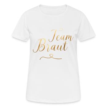 Team Bride - JGA - Wedding - Gold Look - Women's Breathable T-Shirt - white - Front - AI Model Female 172 dark (172cm)