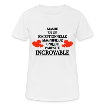 Mamie en or et incroyable. - T-shirt respirant Femme - blanc - Devant - AI Model Female 172 dark (172cm)