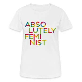Absolutely rainbow typo - Frauen T-Shirt atmungsaktiv - Weiß - Vorne - AI Model Female 172 dark (172cm)