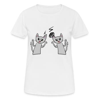 Cats argue angry angry cat - Women's Breathable T-Shirt - white - Front - AI Model Female 172 dark (172cm)