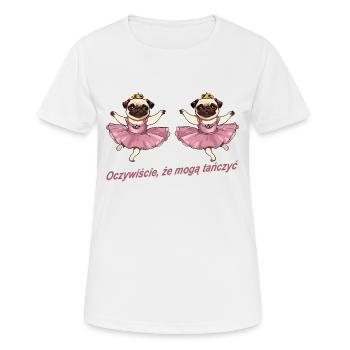 Bien sûr, ils peuvent danser - danser des carlins - T-shirt respirant Femme - blanc - Devant - AI Model Female 172 dark (172cm)