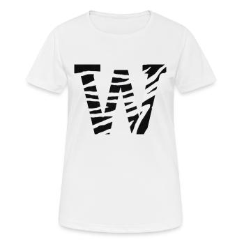 Buchstabe w zebra - Frauen T-Shirt atmungsaktiv - Weiß - Vorne - AI Model Female 172 dark (172cm)