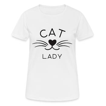 Cat Lady - Frauen T-Shirt atmungsaktiv - Weiß - Vorne - AI Model Female 172 dark (172cm)