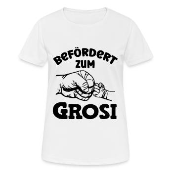 Befördert zum Grosi Schweiz Oma Schweizerdeutsch - Frauen T-Shirt atmungsaktiv - Weiß - Vorne - AI Model Female 172 dark (172cm)