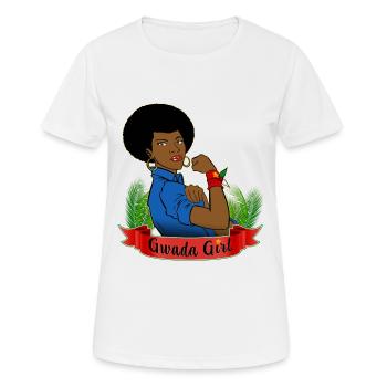 Gwada girl Strong Woman Guadeloupe Flag - Women's Breathable T-Shirt - white - Front - AI Model Female 172 dark (172cm)