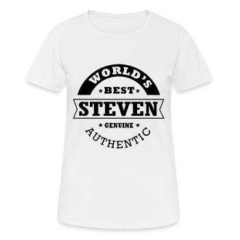 Steven world s best gift first name steven - Women's Breathable T-Shirt - white - Front - AI Model Female 172 dark (172cm)
