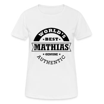 Mathias bestes Geschenk der Welt Vorname Mathias - Frauen T-Shirt atmungsaktiv - Weiß - Vorne - AI Model Female 172 dark (172cm)