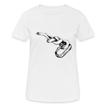Karabiner - Frauen T-Shirt atmungsaktiv - Weiß - Vorne - AI Model Female 172 dark (172cm)