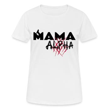 Mère alpha. Maman louve. Mama alpha - T-shirt respirant Femme - blanc - Devant - AI Model Female 172 dark (172cm)