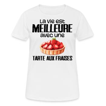 Tarte aux fraises - T-shirt respirant Femme - blanc - Devant - AI Model Female 172 dark (172cm)