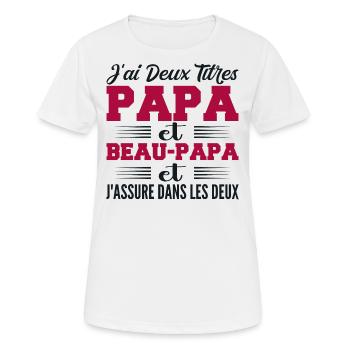 I Have Two Titles Daddy And Step-Dad Humor Gift - Women's Breathable T-Shirt - white - Front - AI Model Female 172 dark (172cm)
